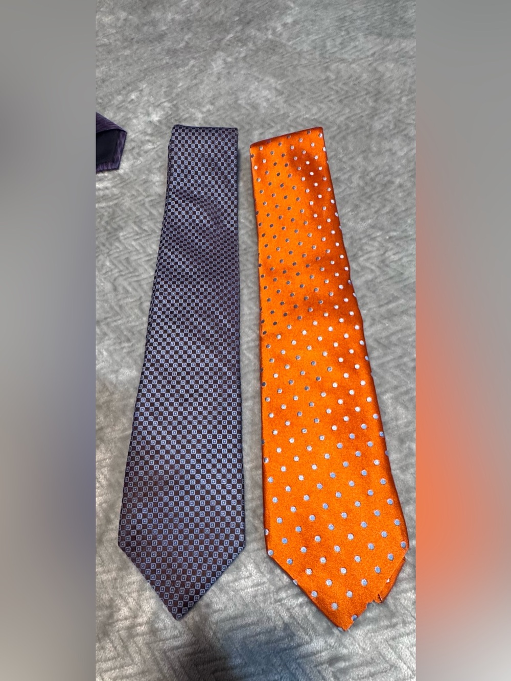Ike Behar Orange Polka Dot Silk Tie